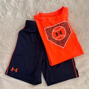 Under Armour Youth Orange and Navy Athletic Set